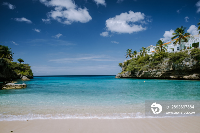 Playa Lagun Beach Cliff Curacao, Lagun Beach Curacao a small island in the Caribbean. white tropical