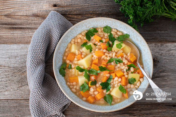 vegan Bean soup with vegetables