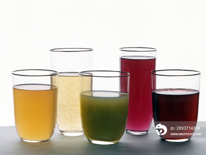 Healthy drinks from left to right, bael fruit, starfruit, aloe vera, butterfly pe and roselle juice