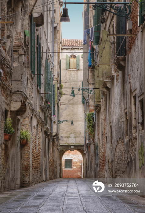 Alley Between Old World Buildings