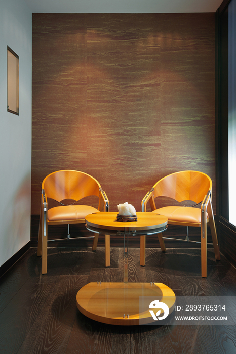 Yellow furniture in jewelry store