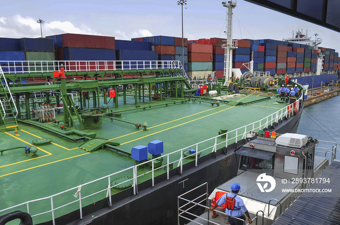 Freighters on the Panama Canal