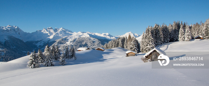 在den Alpen的冬季全景