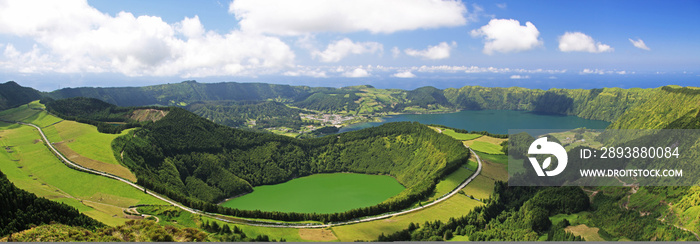 Caldeira von Sete Cidades，圣米格尔-全景