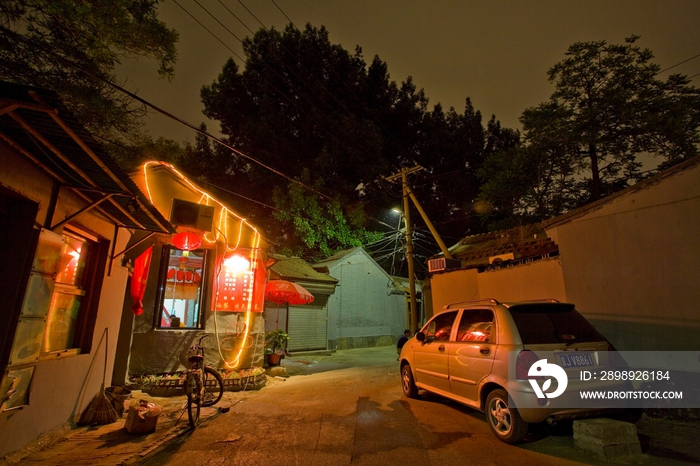 北京胡同夜景