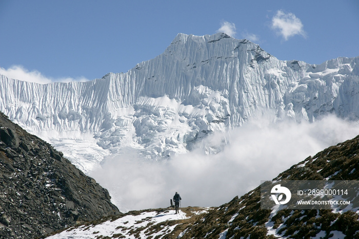 glaciares Kongma y Nuptse.Niyang Khola,Sagarmatha National Park, Khumbu Himal, Nepal, Asia.