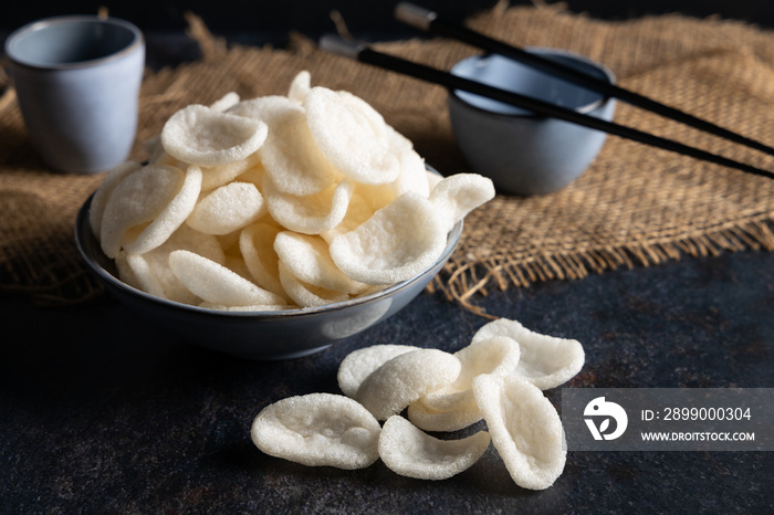 Prawn crackers kroepoek.