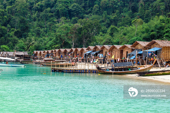 Surin Islands, Phang Nga Province, Thailand. One of attraction tourist in Thailand with blue sea and local life.