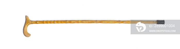 wooden crutch for walking on a white isolated background