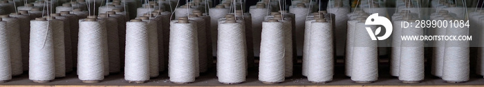 A row of die tubes of the textile industry in factories