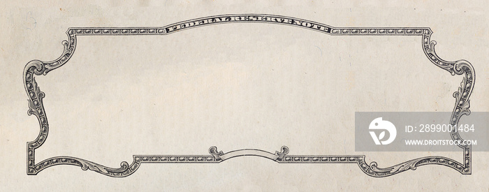 Obverse of 2 US dollar banknote with empty midle area