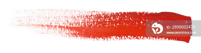 inked watercolor strip on paper red