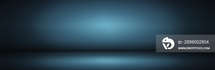 dark and soft blue  abstract wall and studio room gradient background