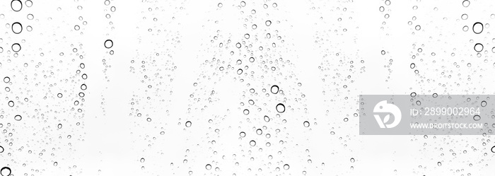 Rain drops on window glasses surface Natural Pattern of raindrops. Natural pattern of raindrops on white background for your design.