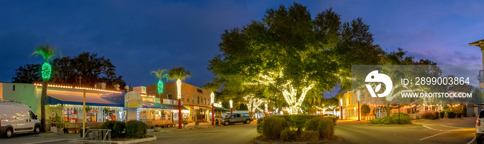 The Village Illuminated during the Holidays, Saint Simons Island, Georgia