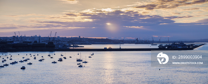 Panorama of Brest at sunrise