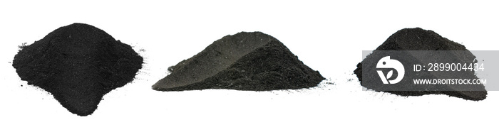 Coal powder isolated on white background