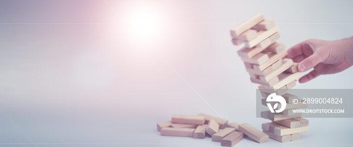 Board game tower of wood sticks