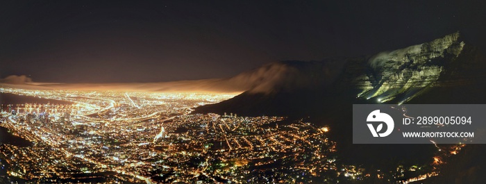 Table Mountain at night