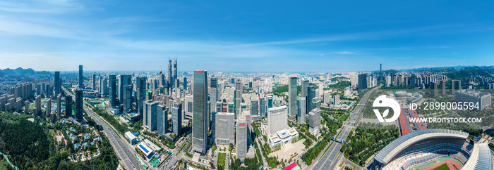 Aerial photography of modern urban architectural landscape of Jinan, China