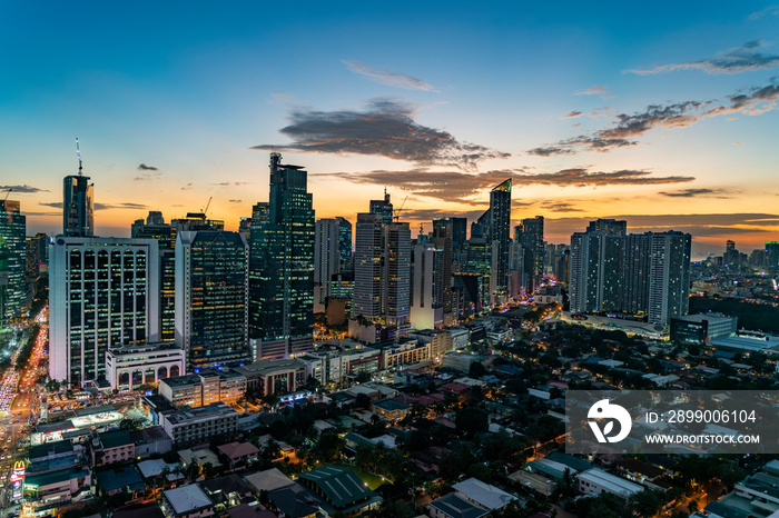 Panoramic view of Manila at night