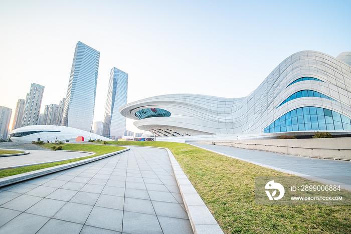 Urban architecture scenery of Xiangjiang New District, Changsha City, Hunan Province, China