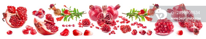 Pomegranate fruits isolated on white background