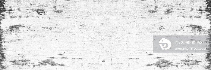 Old shabby white washed concrete wall wide texture. Aged rough whitewashed cement surface. Abstract grunge widescreen background