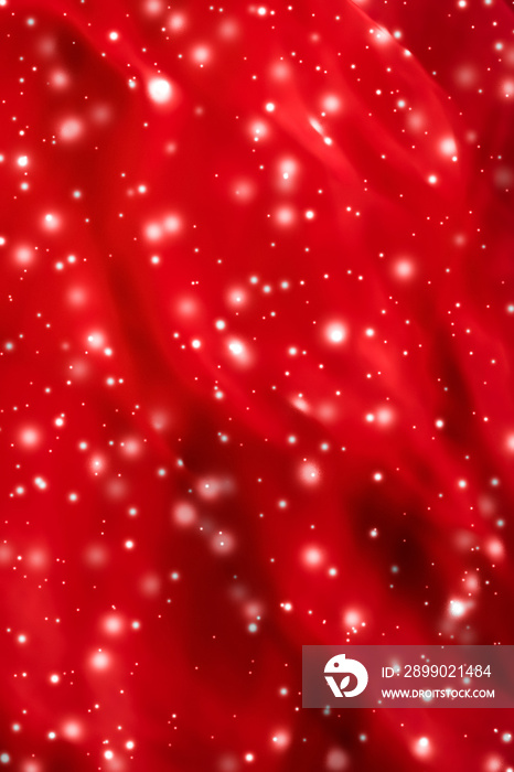 Christmas, New Years and Valentines Day red abstract background, holidays card design, shiny snow gl