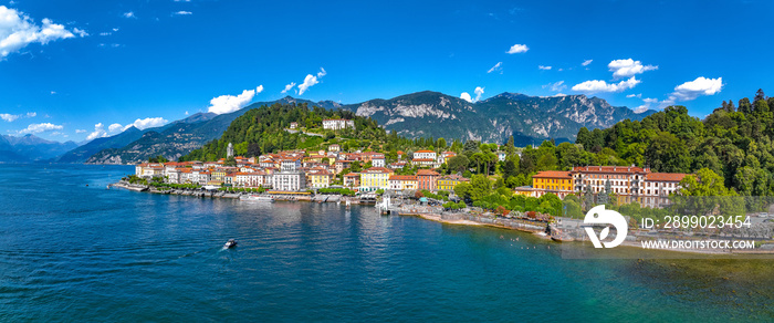 Aerial view of Bellagio village in Lake Como, in Italy.