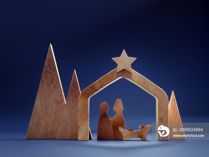 Wooden Christmas crib