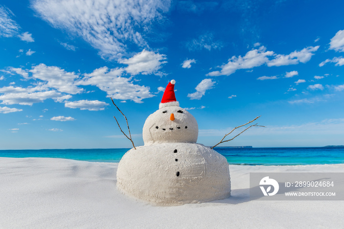 Australian Christmas Sandman on a beautiful white sand beach