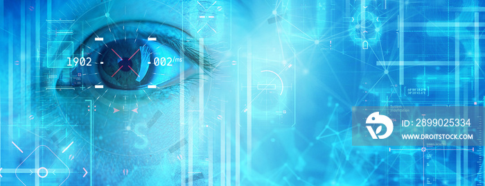 fintech business technology virtual diagram with Scanning for personality identification