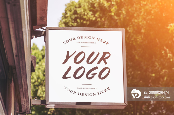 Store brand sign mockup