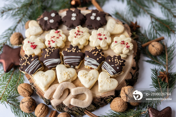 christmas cookie cake platter chocolate holiday feast sweet dessert nibbling