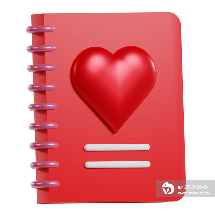 3d  book diary valentine icon