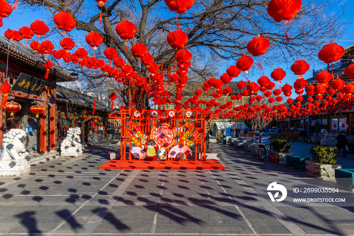 中国传统节日气氛的北京琉璃厂