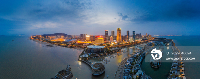 鸟瞰厦门全貌夜景