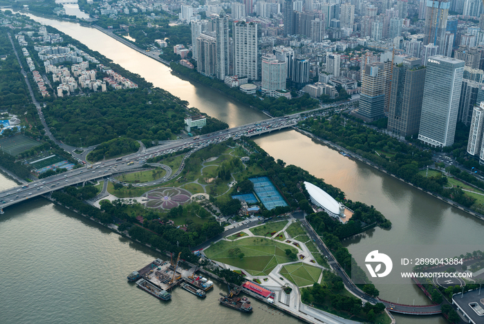 俯瞰广州城市全景