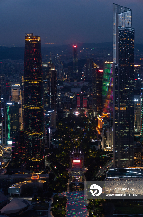 俯瞰广州城市夜景