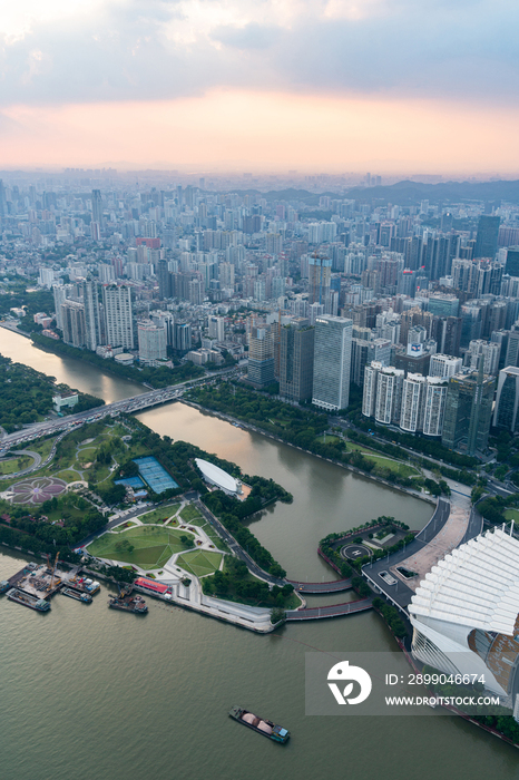 俯瞰广州城市全景