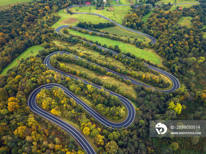 Winding road in Poland