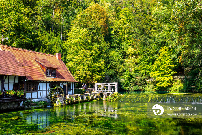 Naturdenkmal Blautopf in Blaubeuren, Baden-Württemberg, Deutschland