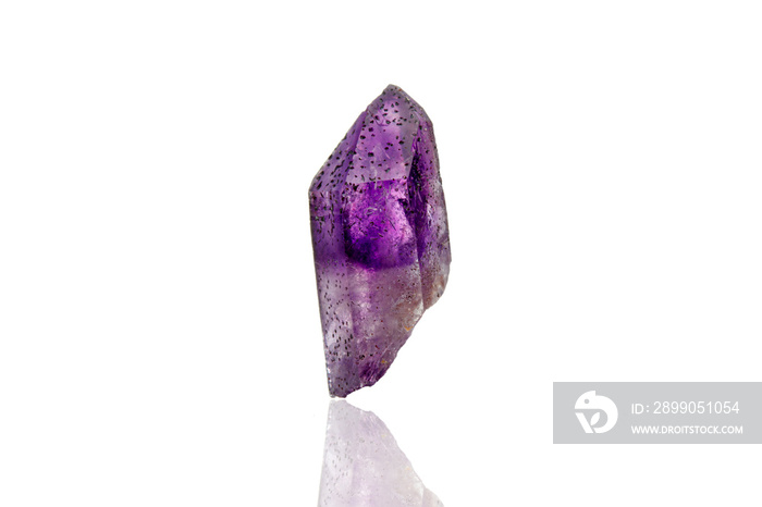 macro mineral stone amethyst on a white background