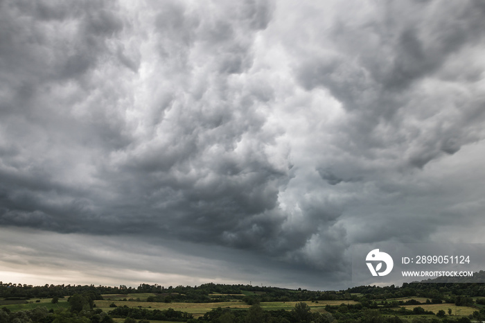 Storm clouds over the rural area of western Serbia