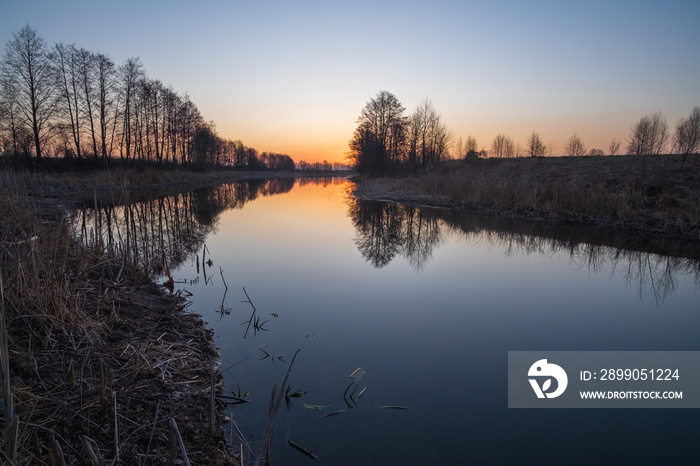 march sunrise over the river