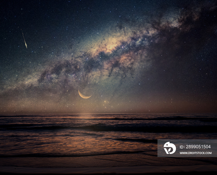 Milky Way over the Pacific Ocean in Atacama region