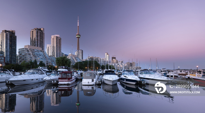 Toronto city skyline at night, Ontario, Canada