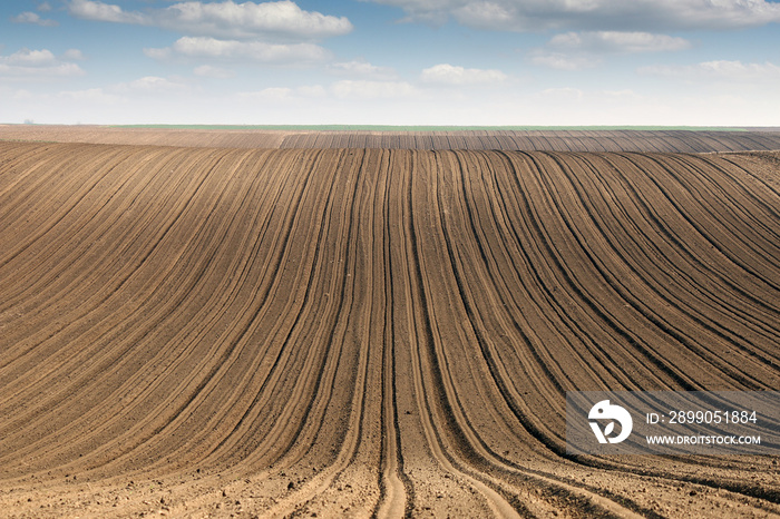 plowed field farmland rural landscape agriculture