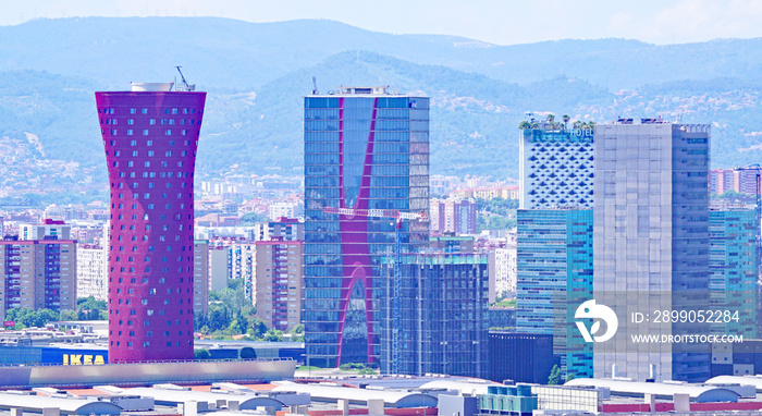 Paisaje urbano de Hospitalet de Llobregat, Barcelona, Catalunya, España, Europa